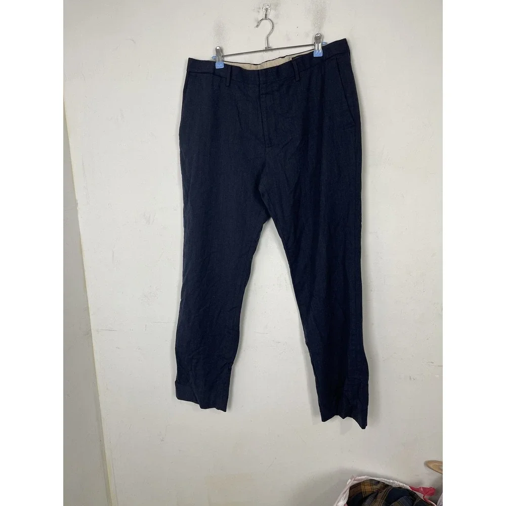 Banana Republic Mens Dress Pants 36x34 Wool Blend Slim Fit‎ Navy Blue Wedding